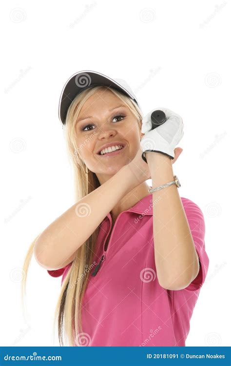 Belle Joueuse Blonde De Madame Golf Image Stock Image Du Golf Assez 20181091