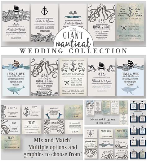 Creative Image Of Nautical Wedding Invitation Template