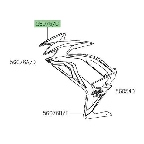 Autocollant Supérieur Flanc De Carénage Ninja 650 2020 2021 Moto