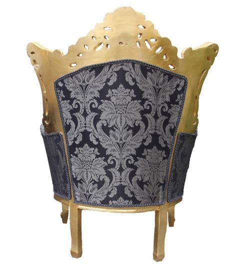 Casa Padrino Barock Sessel Al Capone Mod Royal Blau Muster Gold