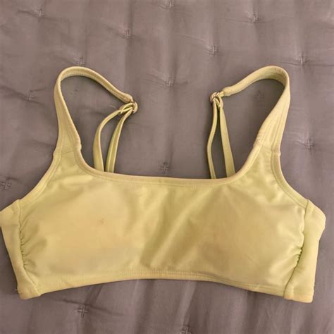 Neon Yellow Bikini Top Depop