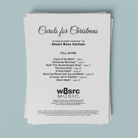 Carols for Christmas Sheet Music (Download) | Stuart Ross Carlson