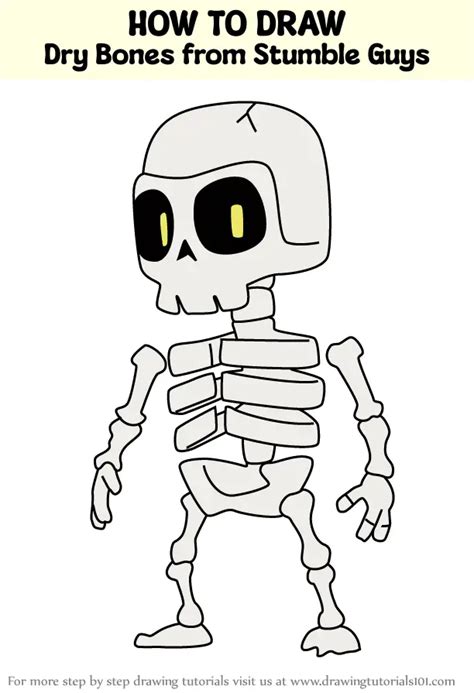 How To Draw Dry Bones From Stumble Guys Stumble Guys Step By Step