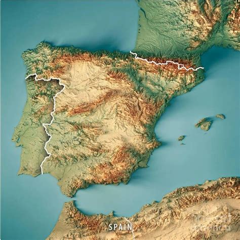 Topographic map, Geography map, Map of spain