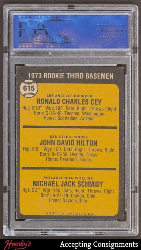 Topps Rookie Third Basemen Mike Schmidt Cey Hilton Rc Psa