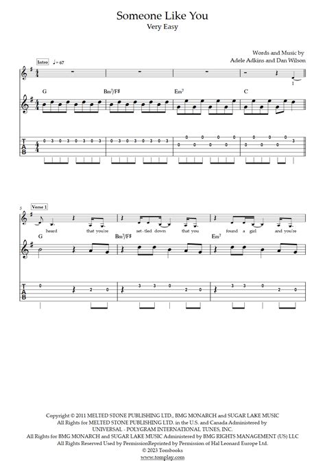 Guitar Chords For Adele Someone Like You