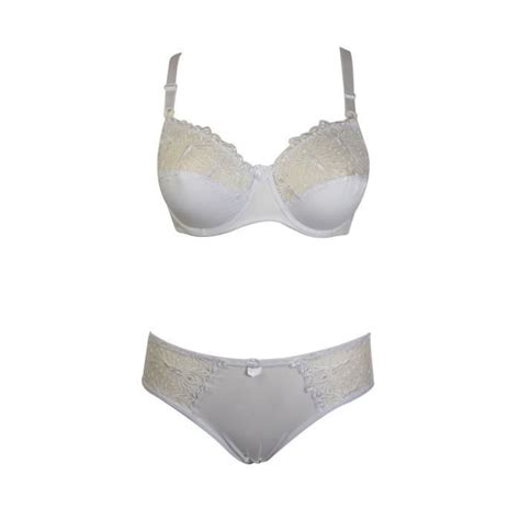 Ensemble Soutien Gorge E Et Culotte Dentelle Blanche Lingerie Grande Taille Blanc Cdiscount