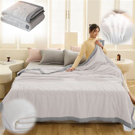 Cooling Blanket Queen Size Ultra Soft Cooling Touch Fabric Blanket For Hot Sleepers Lightweight