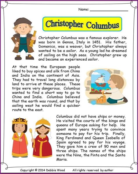 Christopher Columbus For Kindergarten