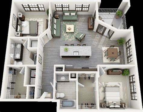 Two Bedroom House Plans By Crescent Ninth Street And Domaine At