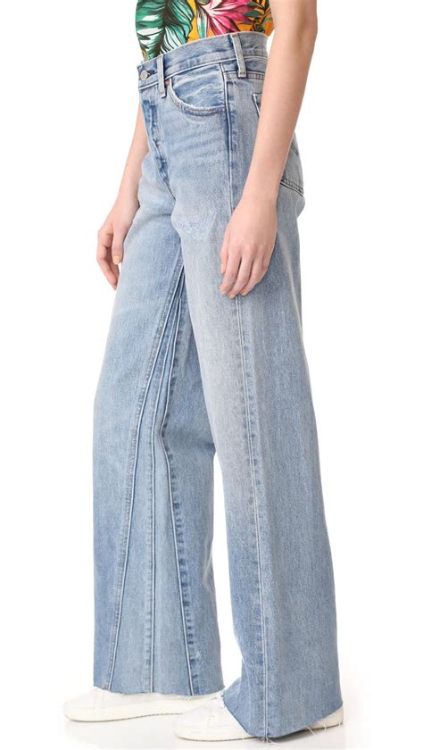 Lyst Levis Altered Wide Leg Jeans In Blue