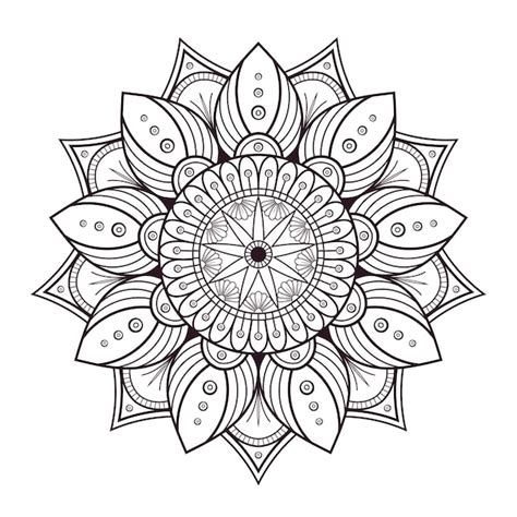 Florales Ziermuster Mandala Design Zum Ausmalen Von Seiten Premium Vektor