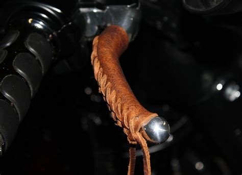 Leather Motorcycle Grip And Lever Covers Set No Fringe Marks Custom