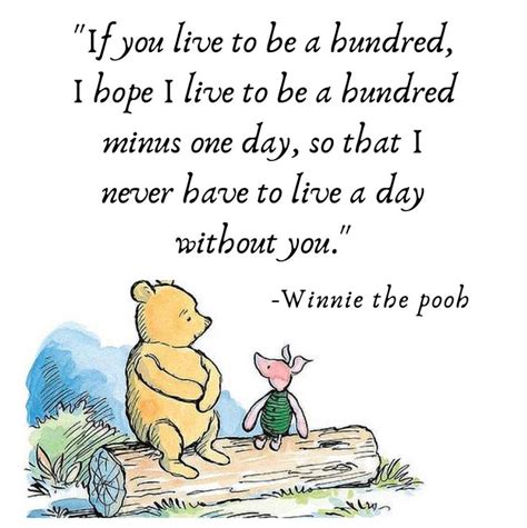 Winnie The Pooh And Piglet Sitting On A Log In Front Of A Quote