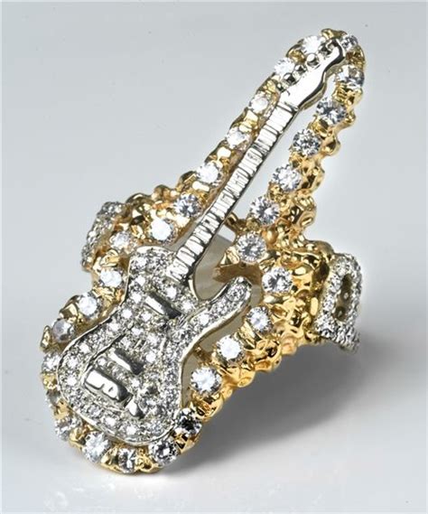 Lot Detail Elvis Presley Owned And Worn Gold And Diamond Guitar Ring