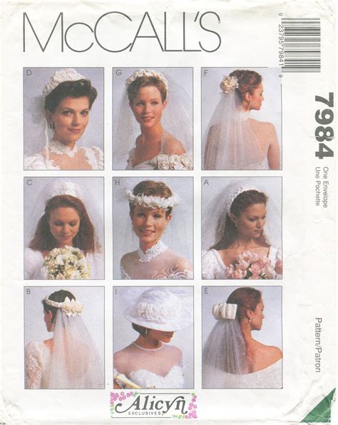 Mccall 7984 Alicyn Exclusives 7 Bridal Veils And 1 Hat Sewing Pattern