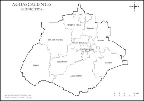 Mapas De Aguascalientes Para Colorear