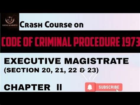 Executive Magistrate Sec Of Crpc English Youtube