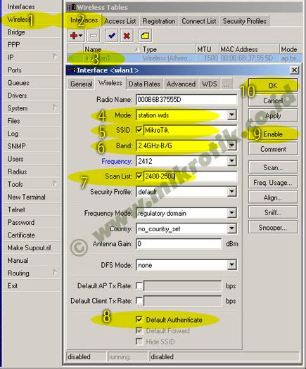 Setting Mikrotik Wireless Bridge