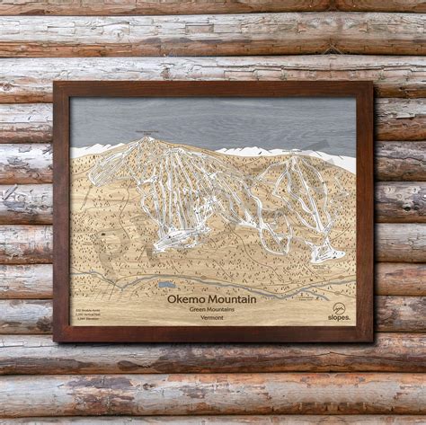 D Okemo Mountain Vt Ski Trail Map Skiing Art Ski Slope Map Art