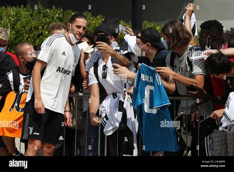 Adrien Rabiot Of Juventus Signs Autographs And Poses For Photos As He