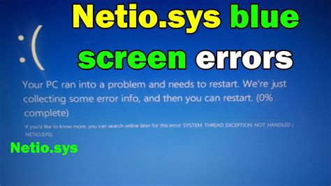 How To Fix Netio Sys Bsod Blue Screen Error In Windows Or Youtube