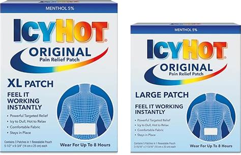 Amazon Icy Hot Extra Strength Medicated Patch Xl Back Large Areas Count Pack Of