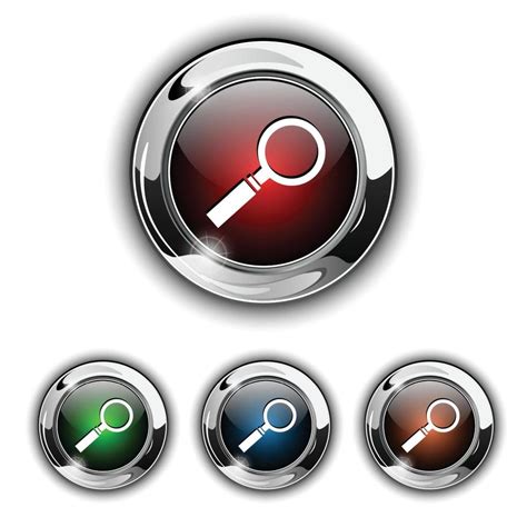 Search icon, button. Realistic vector illustration. 22289775 Vector Art ...