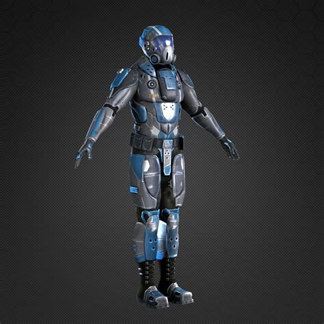 Sci-fi Armor Male Character 3d 3ds