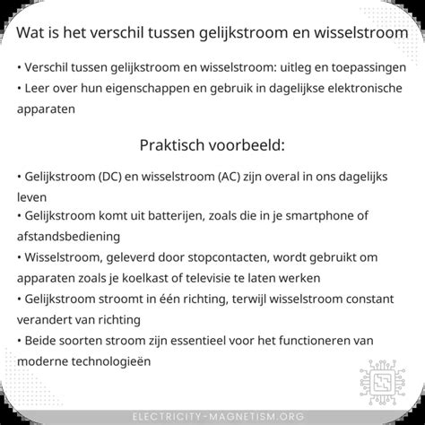 Wat Is Het Verschil Tussen Gelijkstroom DC En Wisselstroom AC