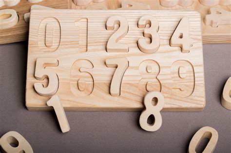 0 9 Wooden Number Puzzle Number Puzzle Learning Numbers Toy Etsy