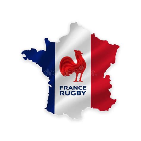 France Rugby Logo Map with Flag Stock Illustration - Illustration of ...