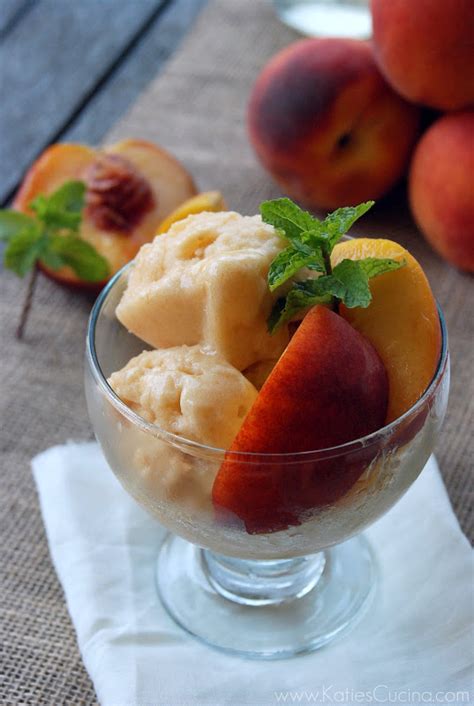 Peach And Mint Sorbet Katies Cucina