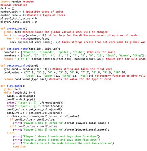 Solved This Is My Python Code For War Card Game Im