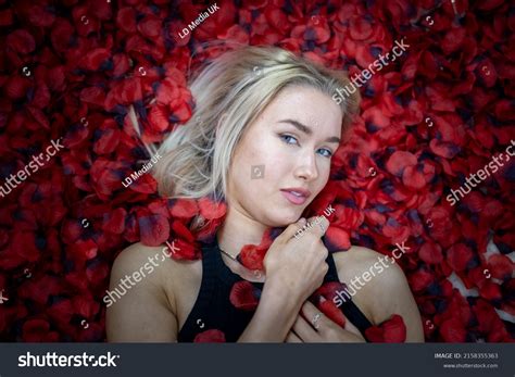 Attractive Woman Blonde Hair On Bed Stock Photo Shutterstock