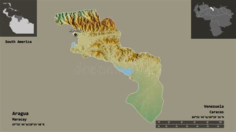 Aragua, State of Venezuela,. Previews. Relief Stock Illustration - Illustration of region, globe ...