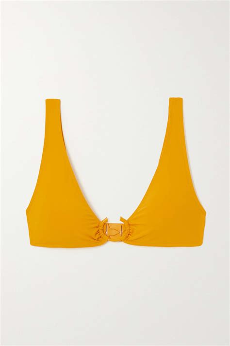 Chloé Eres Embellished Triangle Bikini Top Yellow Editorialist