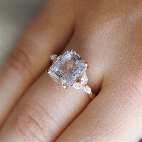 White Sapphire Engagement Ring