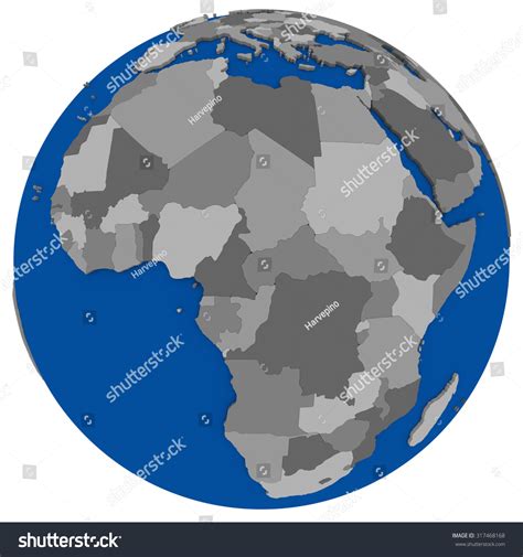 Political Map Africa On Globe Illustration Stock Illustration 317468168 ...