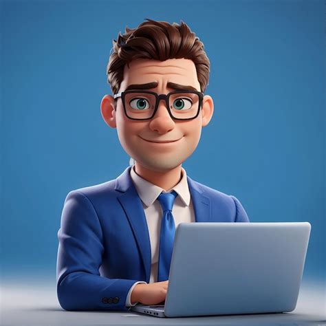 Premium Photo Portrait Of Handsome Cartoon Businessman Character Man