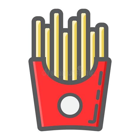 French Fries Thin Line Icon Food And Potato Fast Food Sign Vector