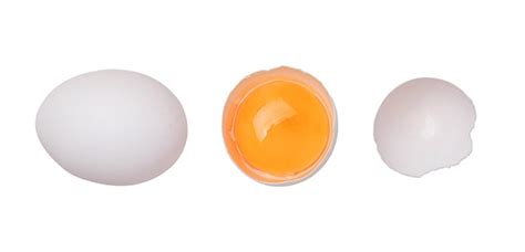 Premium Photo Fresh White Chicken Egg And Egg Half With A Yolk