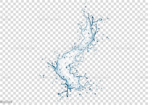 Percikan Air Dan Tetes Terisolasi Pada Latar Belakang Transparan