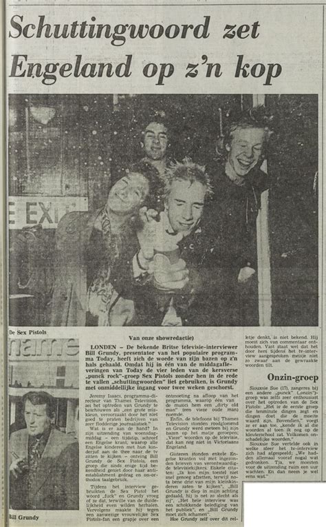 Rock Roll Newspaper Press History The Sex Pistols Het Vrije Volk