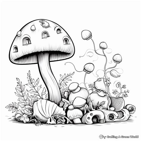 Aesthetic Mushroom Coloring Pages Free Printable