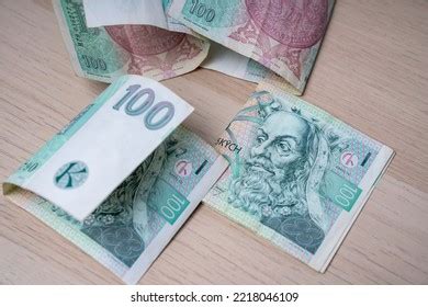 Paper Korun Banknote Czech Republic Stock Photo