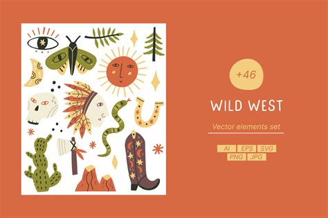 Wild West Vector Clipart | Creative Market