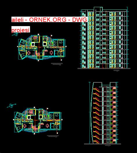 Proje Sitesi Aileli Autocad Projesi