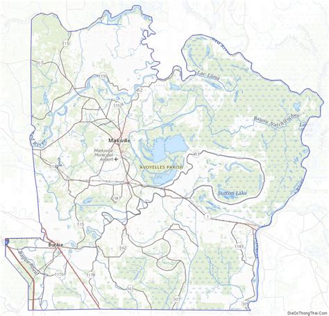 Map of Avoyelles Parish, Louisiana - Thong Thai Real