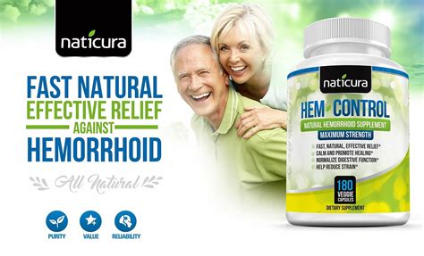 Naticura Hem Control Herbal Hemorrhoid Remedy 180 Capsules For Hemroid